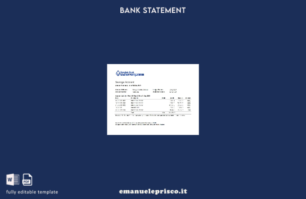 stile verificato Modello word di estratto conto del conto di risparmio della ban